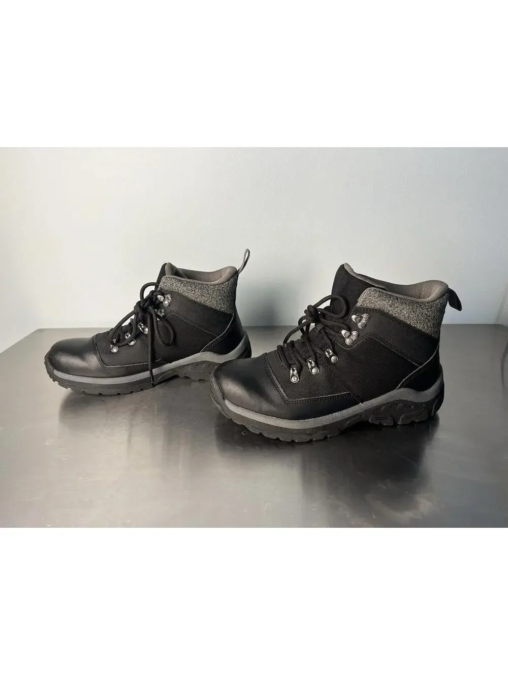 All In Motion Winter Boots Men's Ashton Water Repellent Black Size 8 Lace up